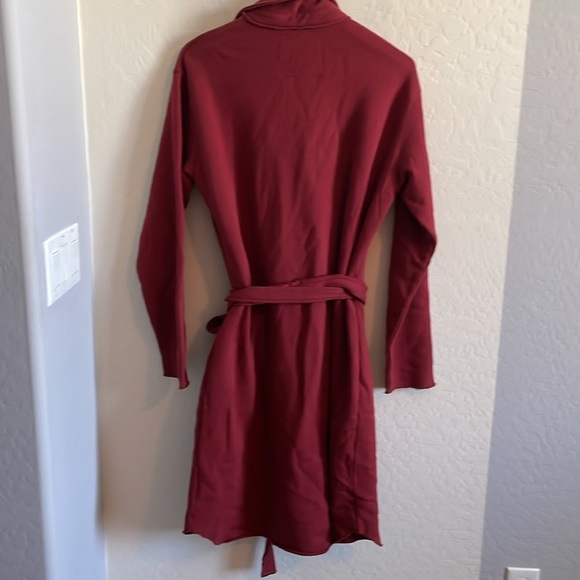 Frank & Eileen Willa Long Sleeve Triple Fleece Wrap Dress in Cranberry - Picture 4 of 6